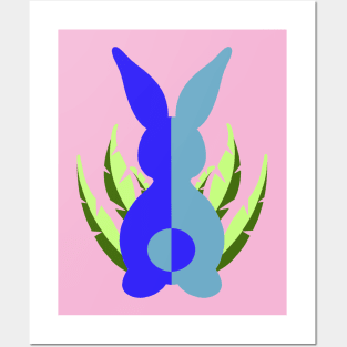 Easter Bunny Blue Posters and Art